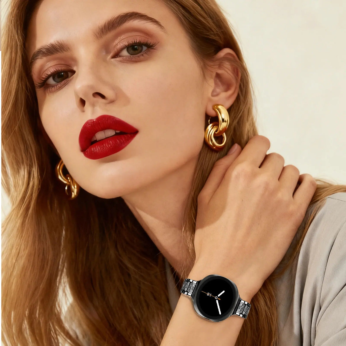 Diamond-Pattern Metal Link Bracelet with Quick-Release Attachment for Samsung Galaxy Watch 8 & Galaxy Watch 8 Classic