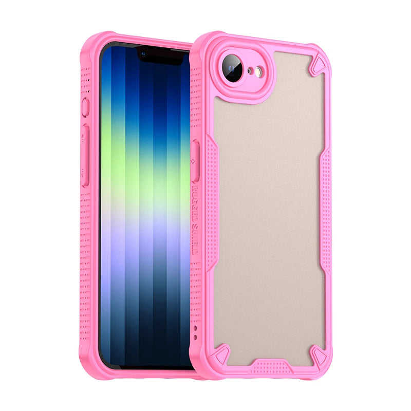iPhone 16e Scratch-Proof Hard PC + Soft TPU Border Translucent Matte Case