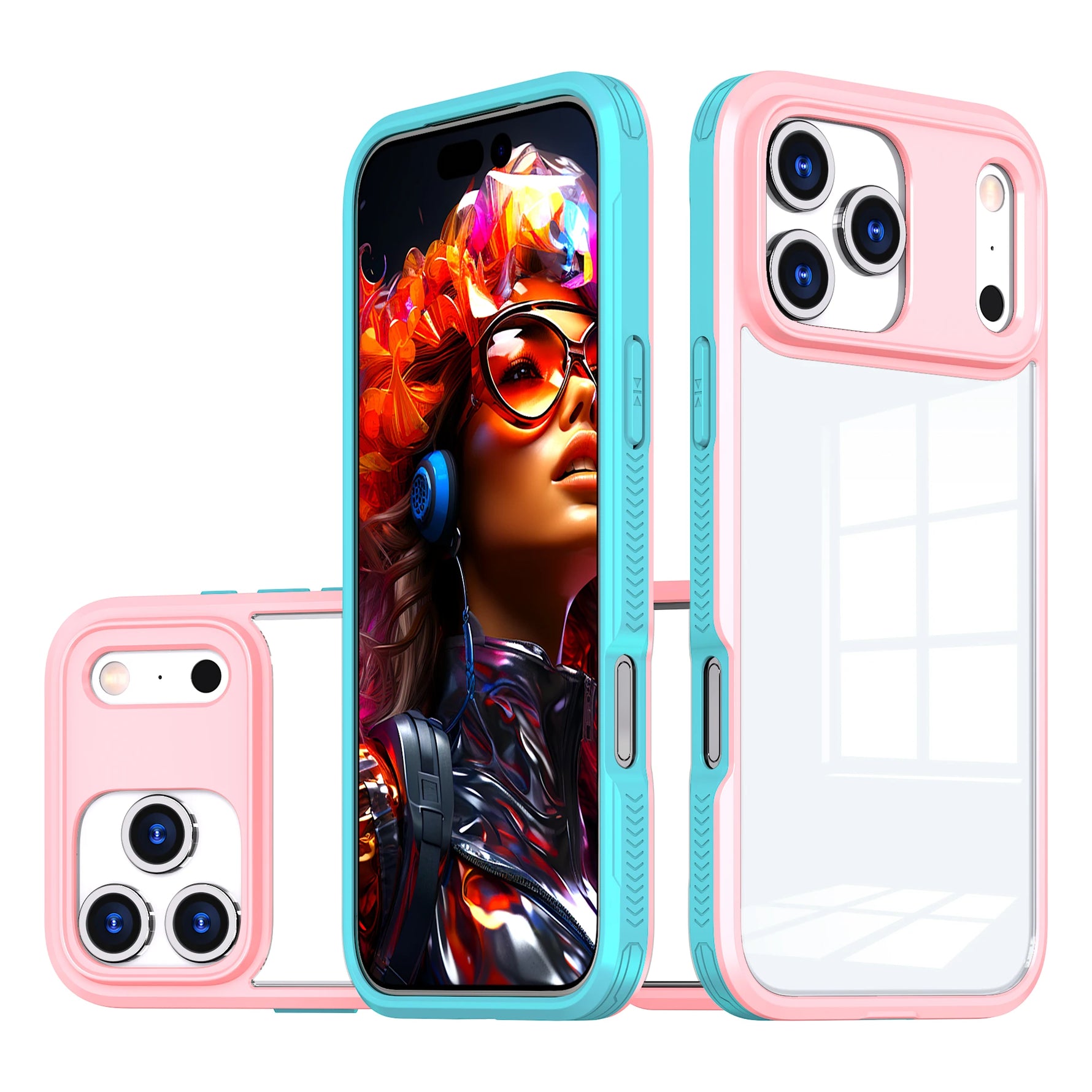 Hybrid Hard PC + TPU Transparent Shockproof Case for iPhone 17 Series