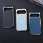 Soft Edge Leather Plating Magnetic Case for Google Pixel 9 Series