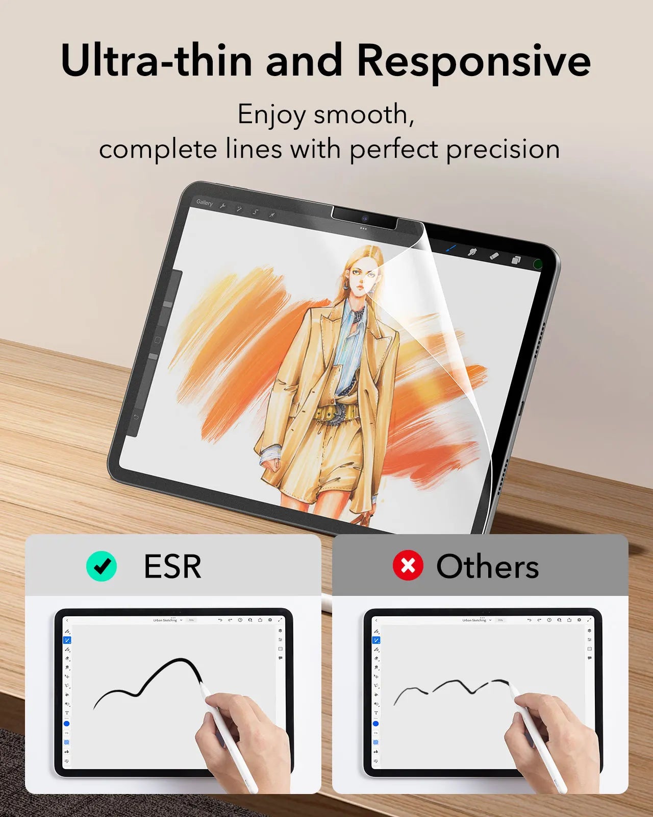 2 Pack Paper-Feel Frosted Film with Easy Application Tray for iPad Pro (2024)