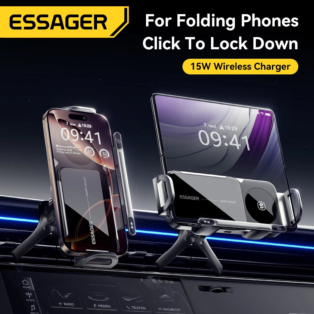 Essager 15W Fold Screen Car Wireless Charger