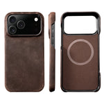 Retro Luxury Genuine Leather MagSafe Case for iPhone 17 Series