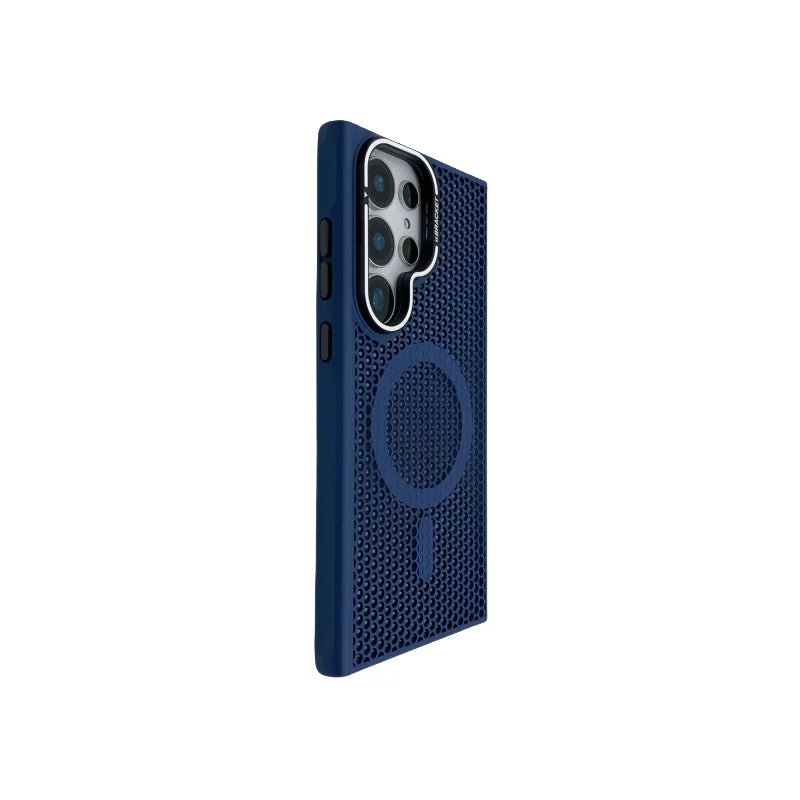 Honeycomb Grid Mesh Cooling Magnetic Phone Case with Lens Protector for Samsung Galaxy S24 Series