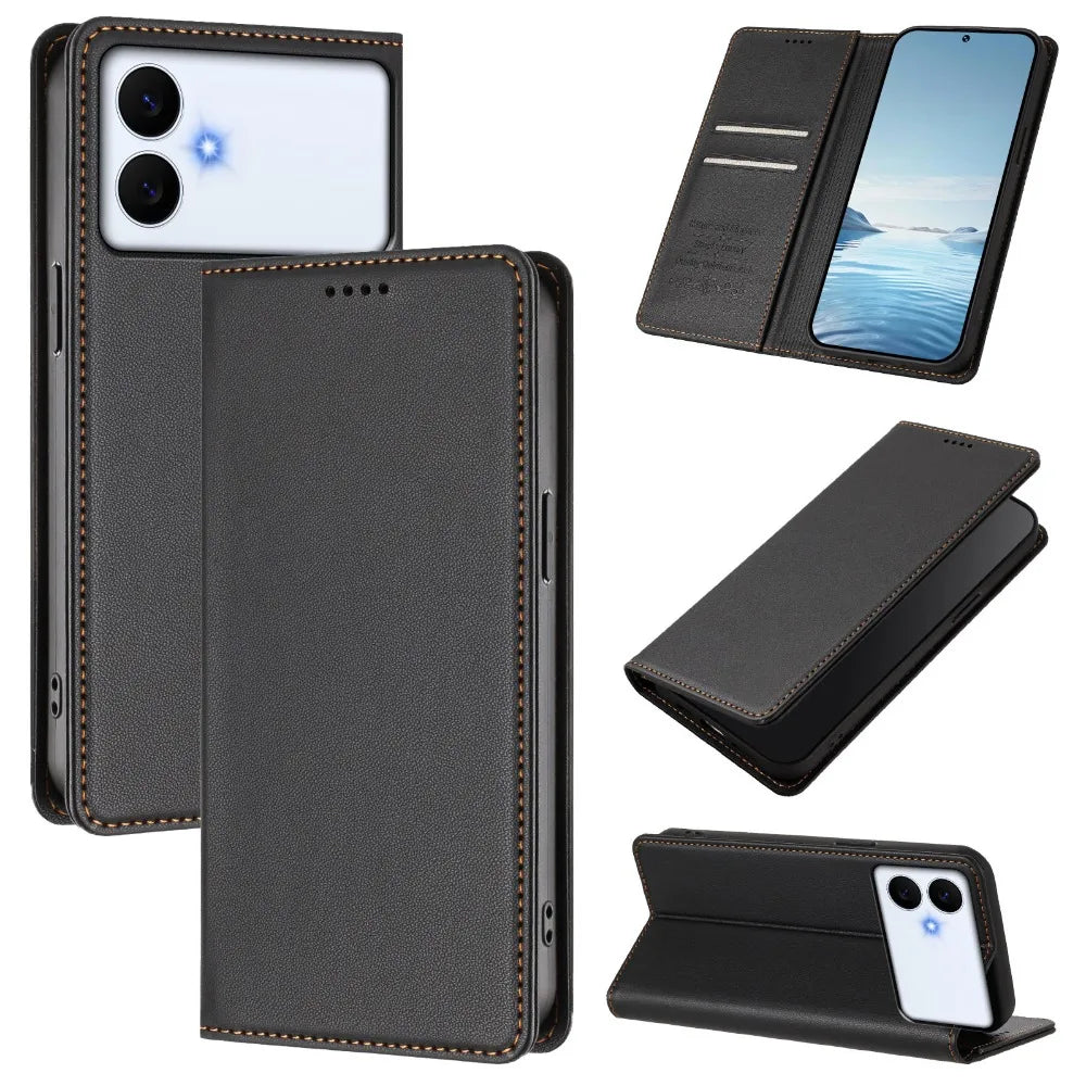 Samsung Galaxy S26 Series Leather Wallet Cover with Magnetic Closure