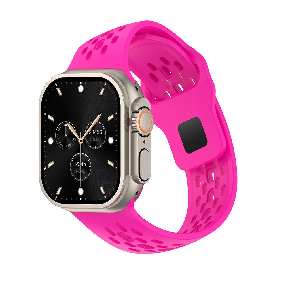 Perforated Silicone Tapered Band with Slot Connector for Apple Watch