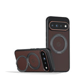 Frosted Matte Translucent Case with 360° Rotating Ring Stand for Google Pixel 11 Series