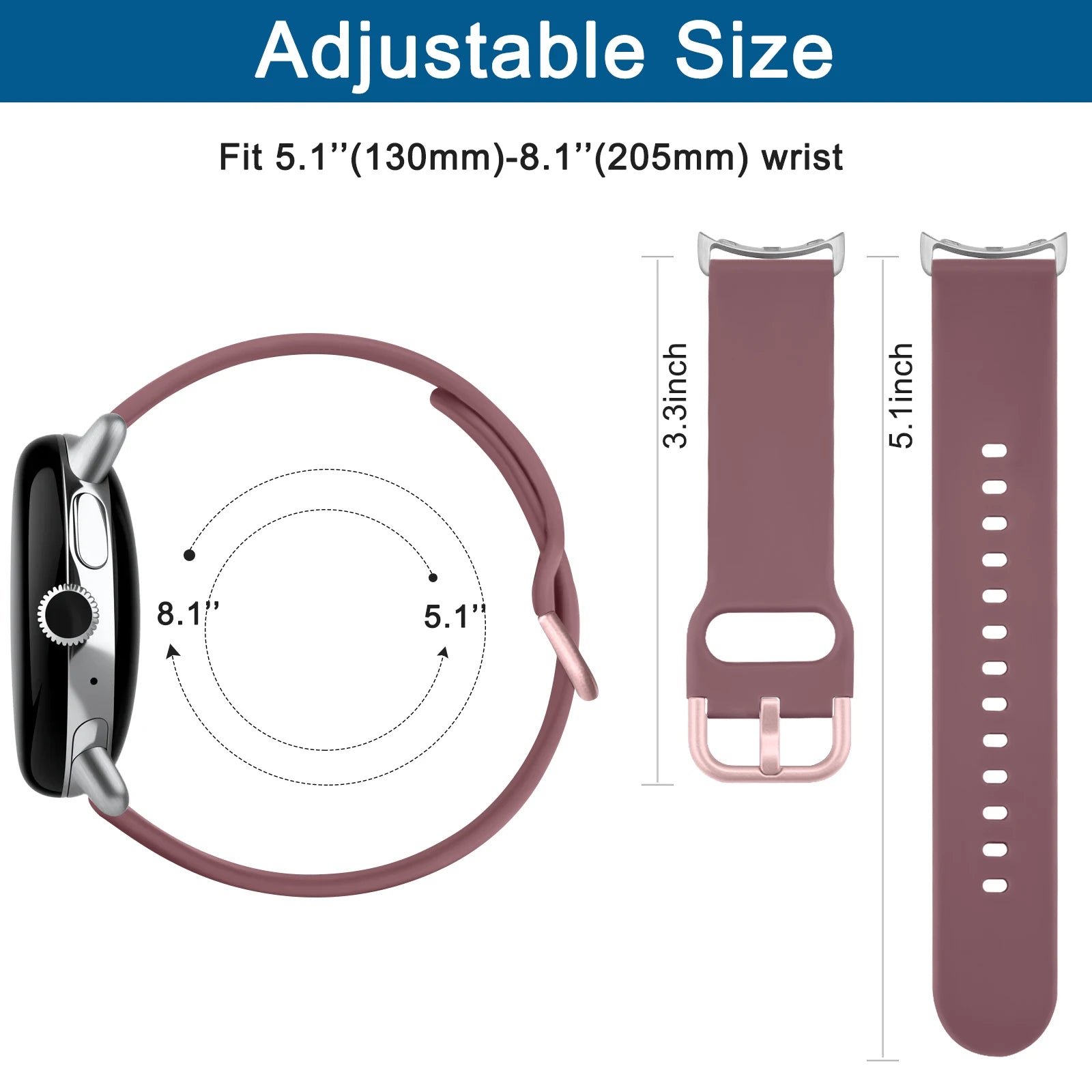 Silicone Sport Strap for Google Pixel Watch 2