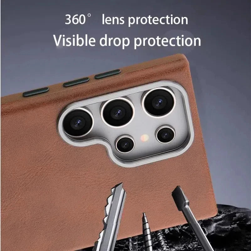 Luxury Shockproof Leather Magnetic Phone Case for Samsung Galaxy S24 Series