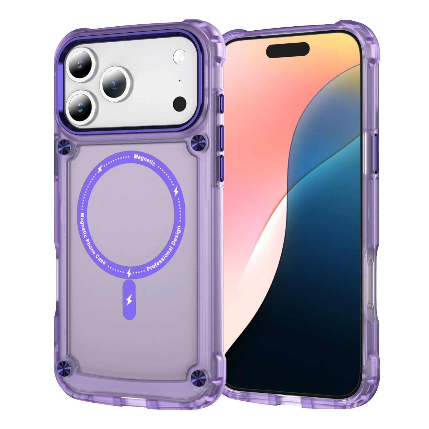 Armor Shockproof MagSafe Case with TPU Frame & Translucent Acrylic Back for iPhone 17 Series
