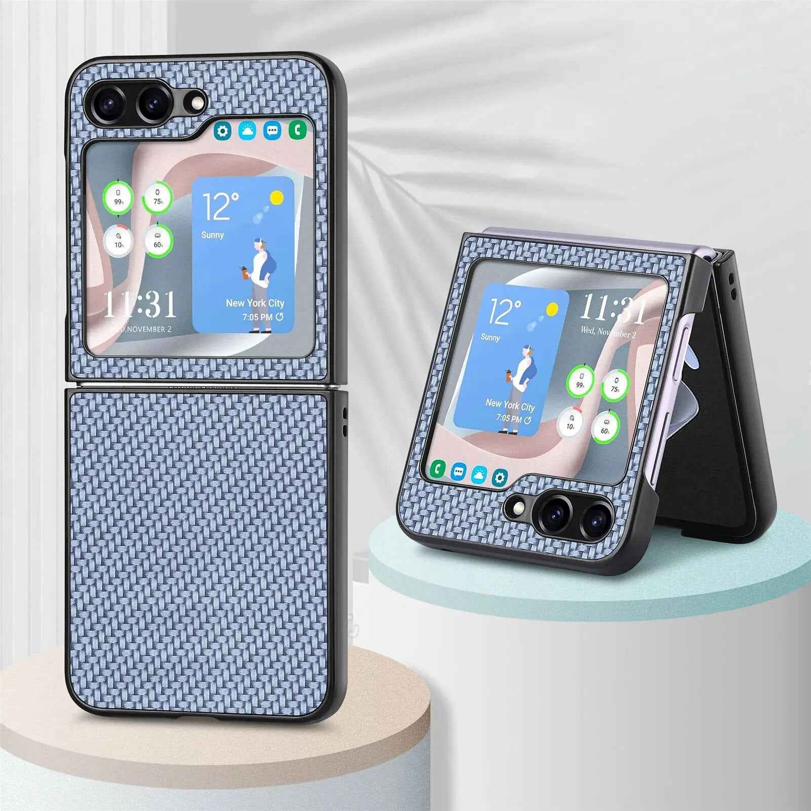 Carbon Fiber Texture Protective Phone Case for Samsung Galaxy Z Flip 5