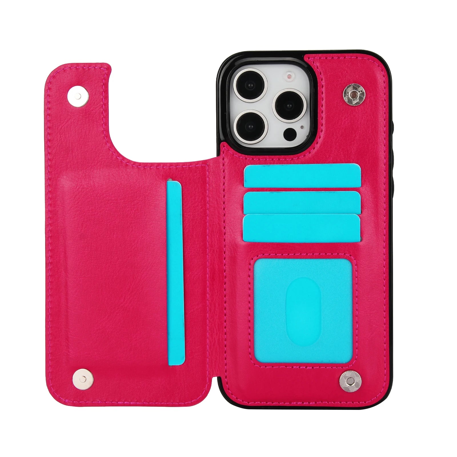 iPhone 15 Series PU Leather Wallet Case with Durable Shockproof Protection