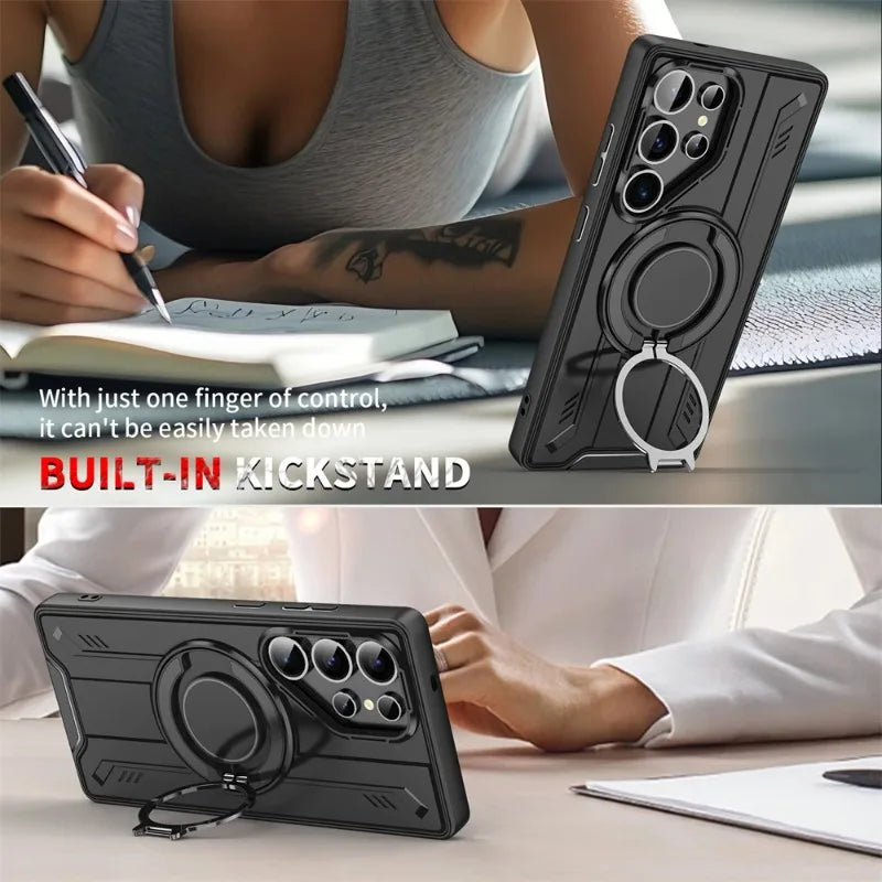 Heavy-Duty Armor Magnetic Phone Case for Samsung Galaxy S25 Series