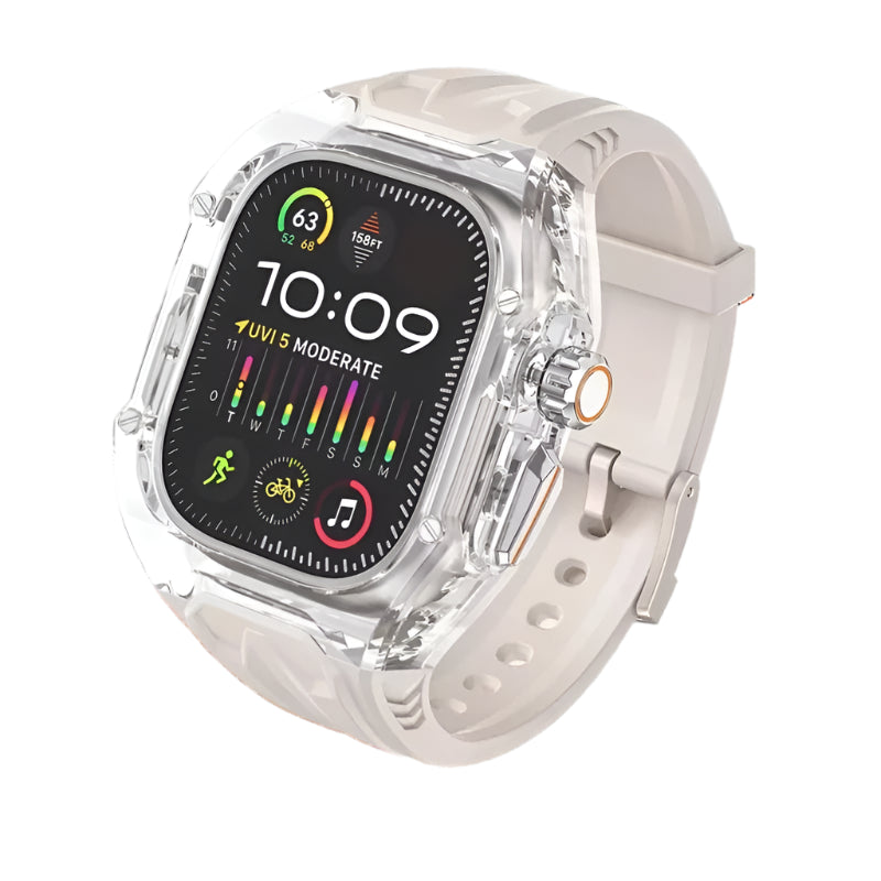 Luxury Transparent Case with Integrated Strap for Apple Watch