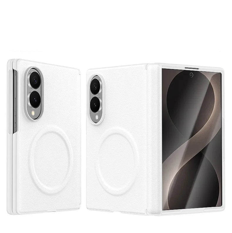 Luxury Magnetic Vegan Leather Case with Screen Protector for Samsung Galaxy Z Fold 8