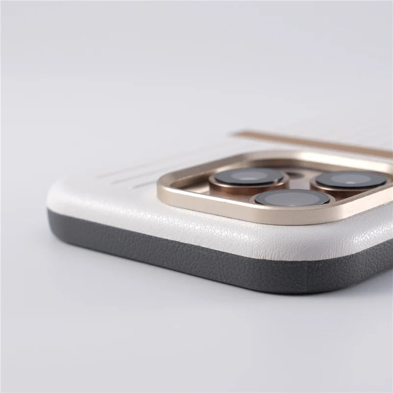 Elegant Suitcase Style PU Leather MagSafe Case for iPhone 16 Series