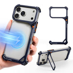 Metal Frameless Kickstand Case with 90° Adjustable Hidden Stand for iPhone 17 Series