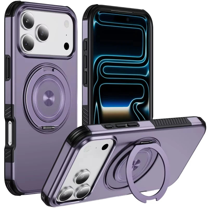 Shockproof Case with 360° Rotating Ring Stand for iPhone 18 Series