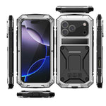 Military Grade 360 Protective Metal Case with Built-in Screen for iPhone 17 Series