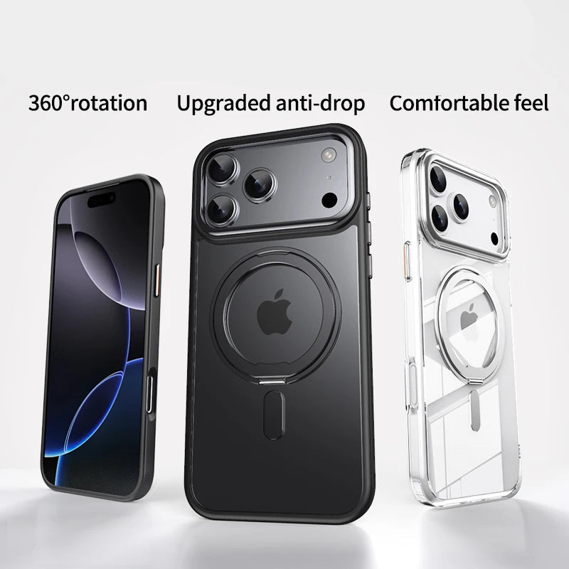 Clear Shockproof & Anti-Scratch MagSafe Case with Built-in Ring Holder for iPhone 17 Series