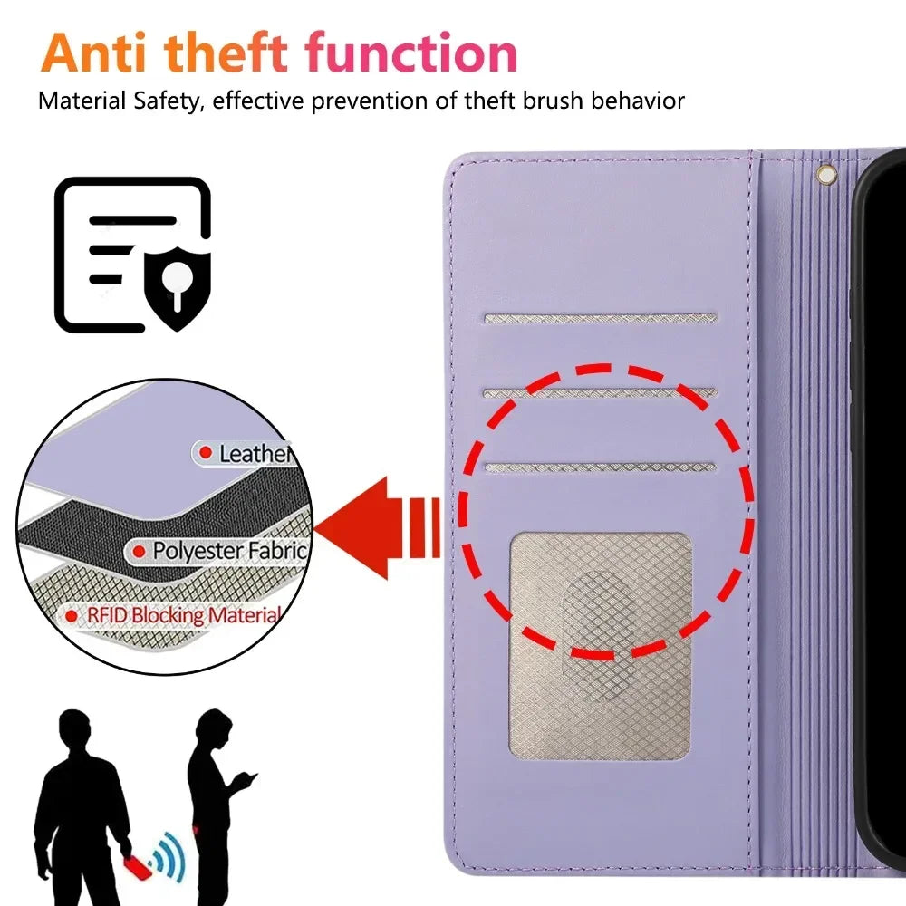 Protective Leather Wallet Case for iPhone 16 Series
