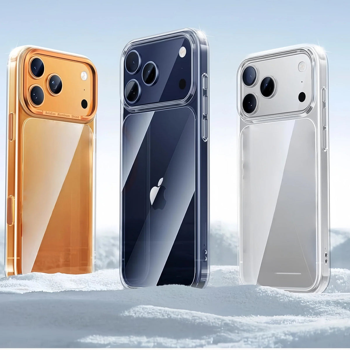 Crystal Clear Anti-Yellowing Shockproof Case with Raised Camera Ring for iPhone 17 Series