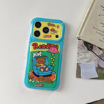 Translucent Back Case with Turquoise Bumper Frame for iPhone 17 Series