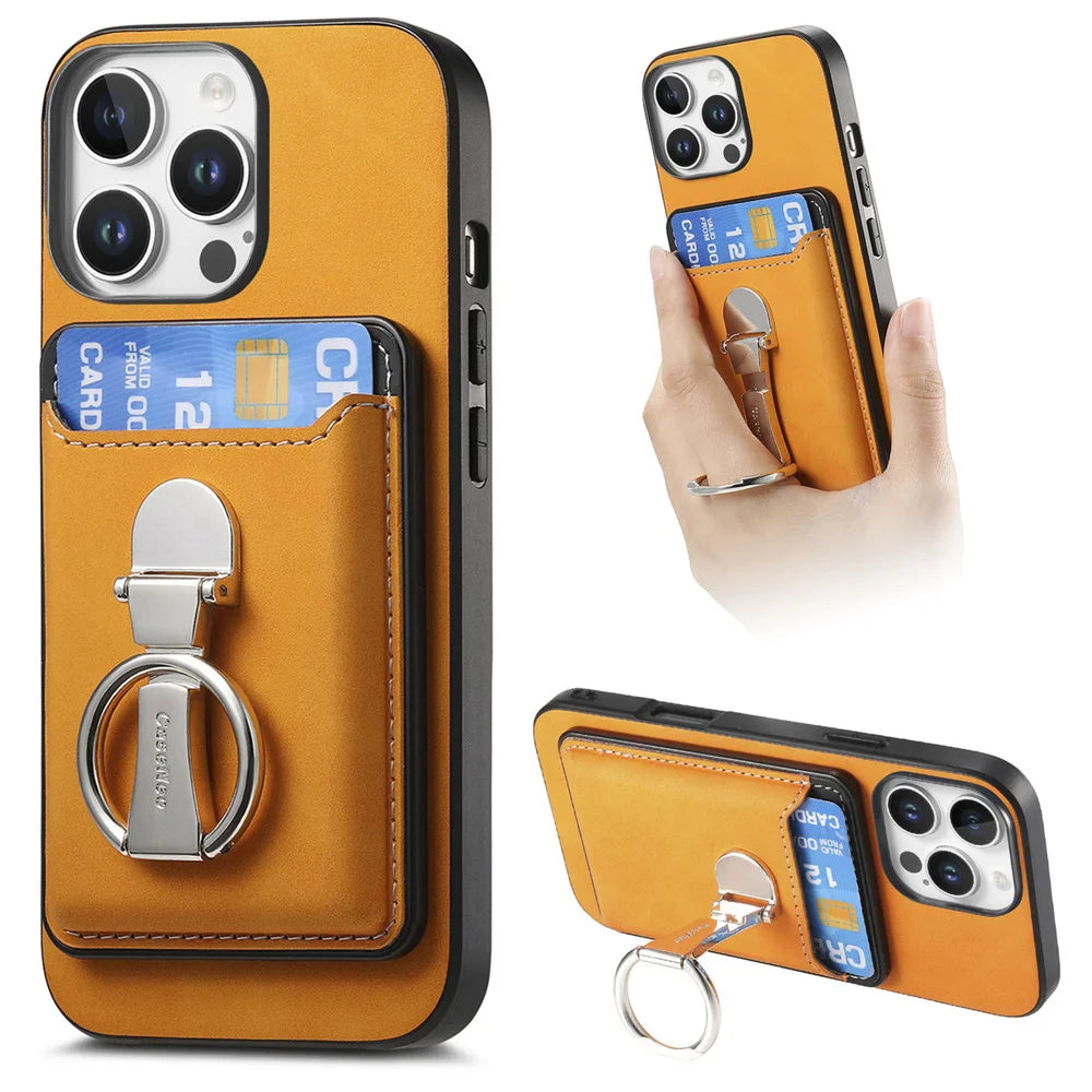 Detachable Magsafe Leather Wallet Case for iPhone 16 Series