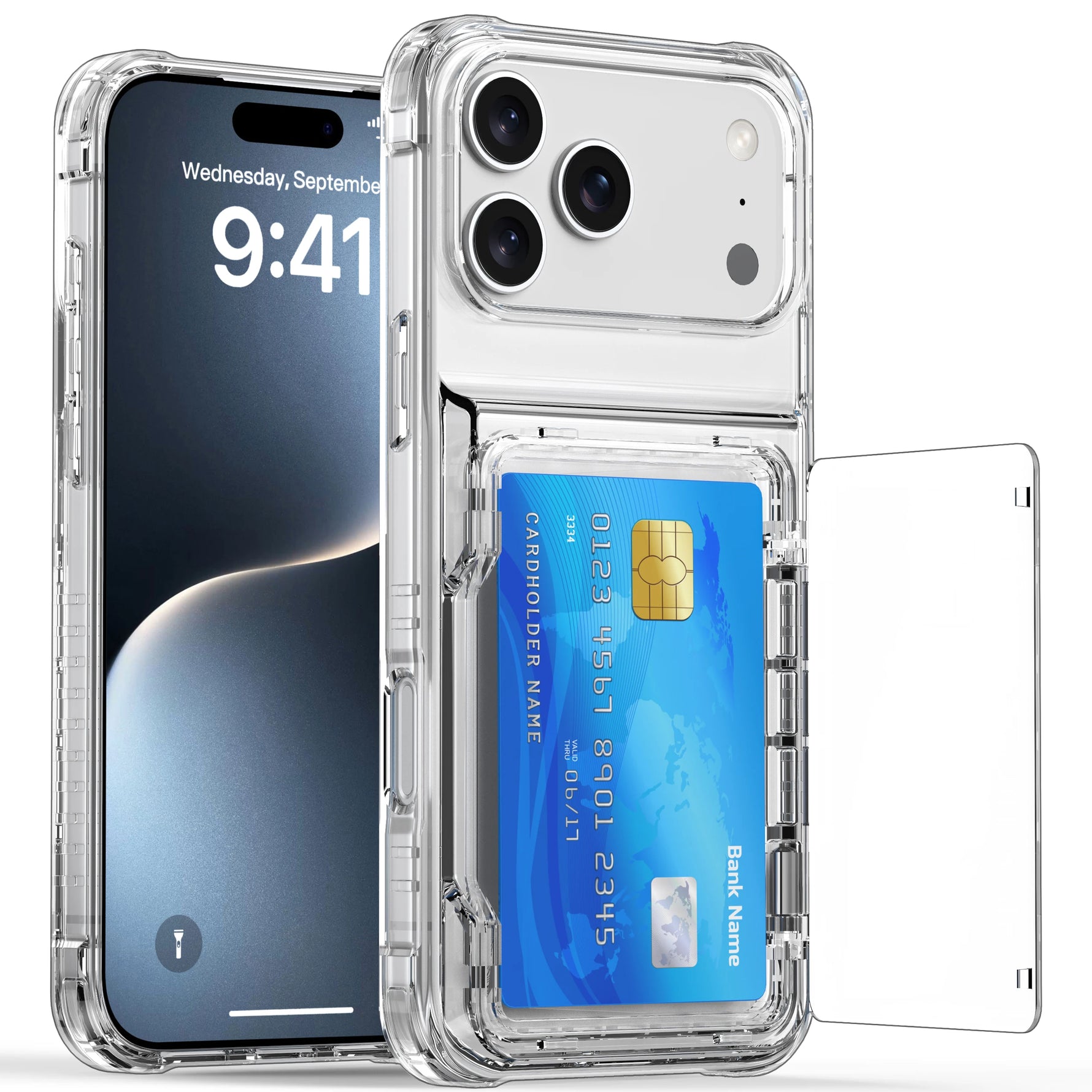 Anti-Yellow Transparent Wallet Case for iPhone 17 Series