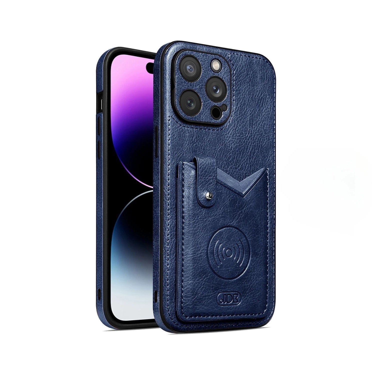 Shockproof Leather Wallet Case with Kickstand for iPhone 15 Series