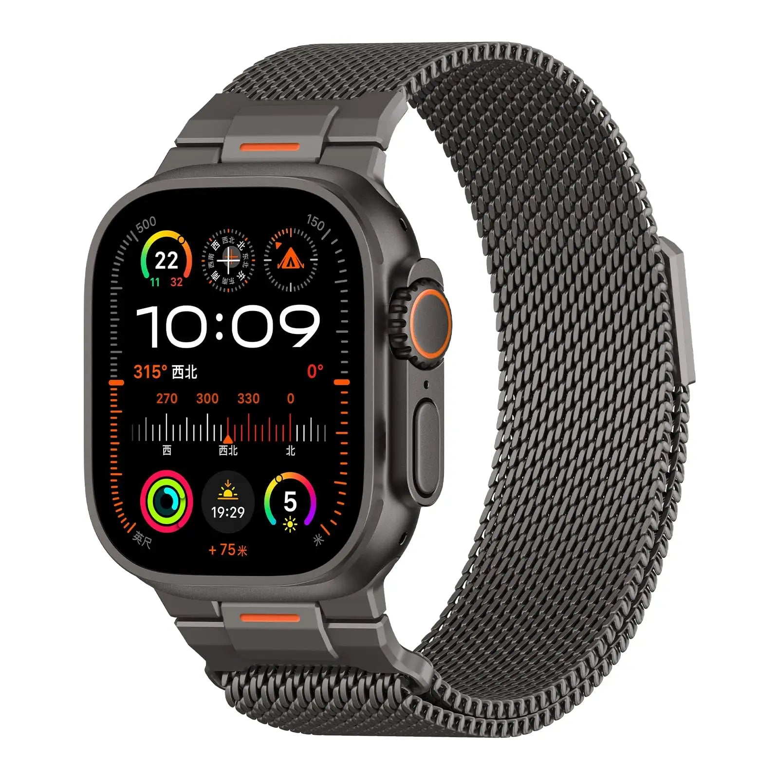 Elegant Mechanical Milanese Loop Strap with Apple Watch