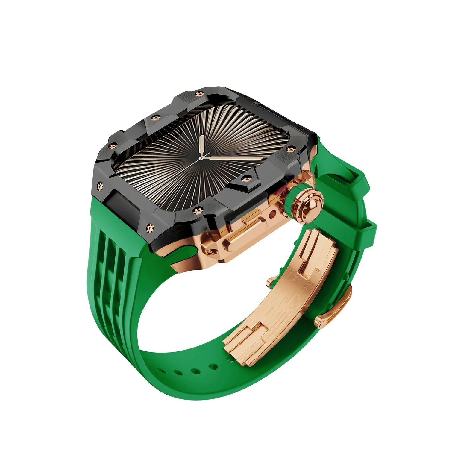 Luxury Stainless Steel Case & Silicone Strap Modification Kit for Apple Watch Series 10 (46mm)