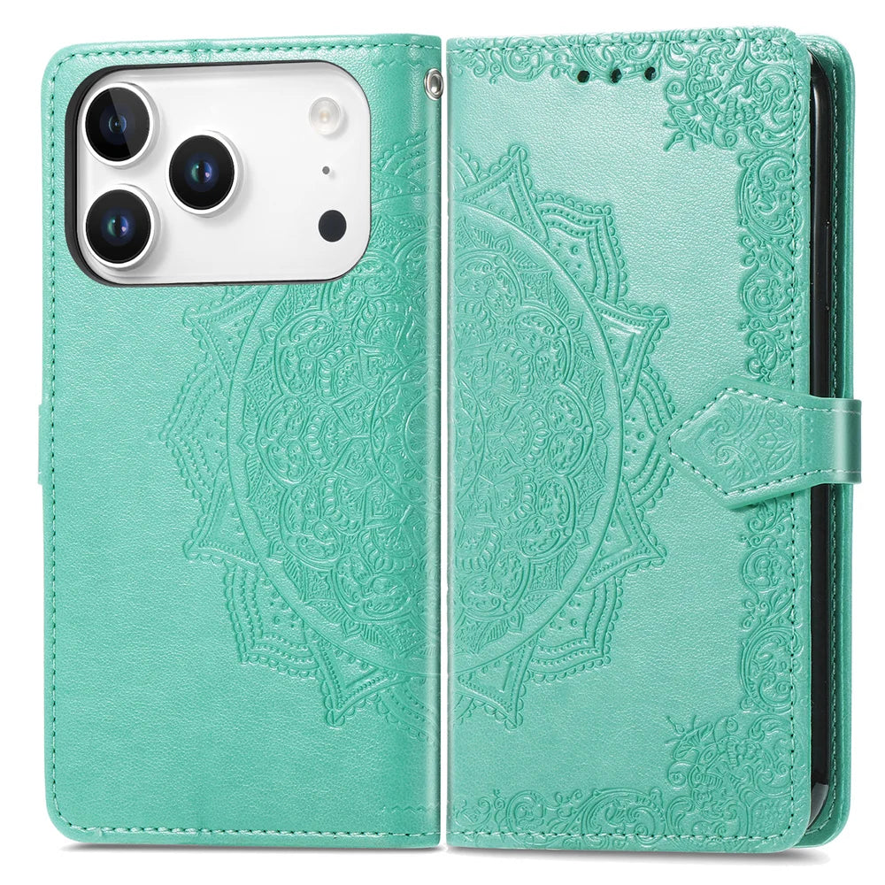 iPhone 17 Series Purse-Style Flip Leather Wallet Case with Card Slots & Stand