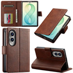 Hand-Stitched Leather Wallet Case with Kickstand for Samsung Galaxy Z Fold 8