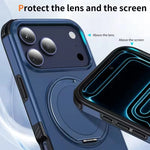 Dual-Layer MagSafe Case with 360° Rotating Ring Stand for iPhone 17 Series