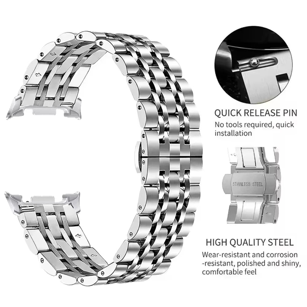 Polished Stainless Steel Quick-Release Watch Band Links for Samsung Galaxy Watch 9
