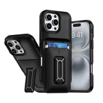 iPhone 16 Series Wallet Case with Sliding Card Holder and Kickstand