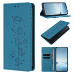 Embossed Cute Cat Flip Wallet Leather Case for iPhone 17 Series
