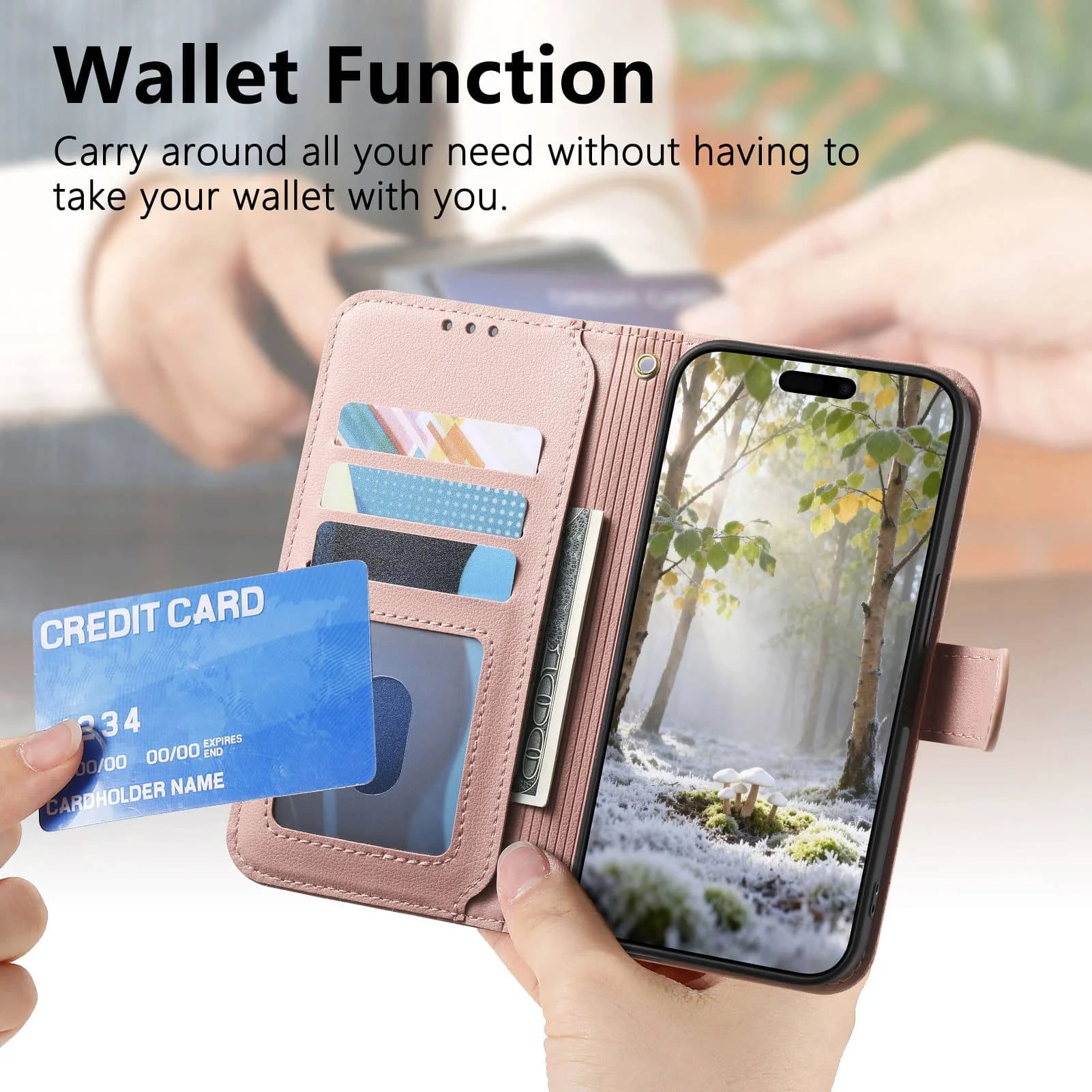 Crossbody Wallet Case Quilted Zip Pocket Card Holder for iPhone 17 Series