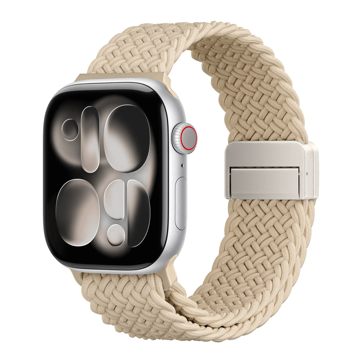 Breathable Woven Nylon Band with Magnetic Snap Closure for Apple Watch