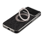 Retro Floral Cowhide Leather MagSafe Case with Rotating Stand for iPhone 17 Series