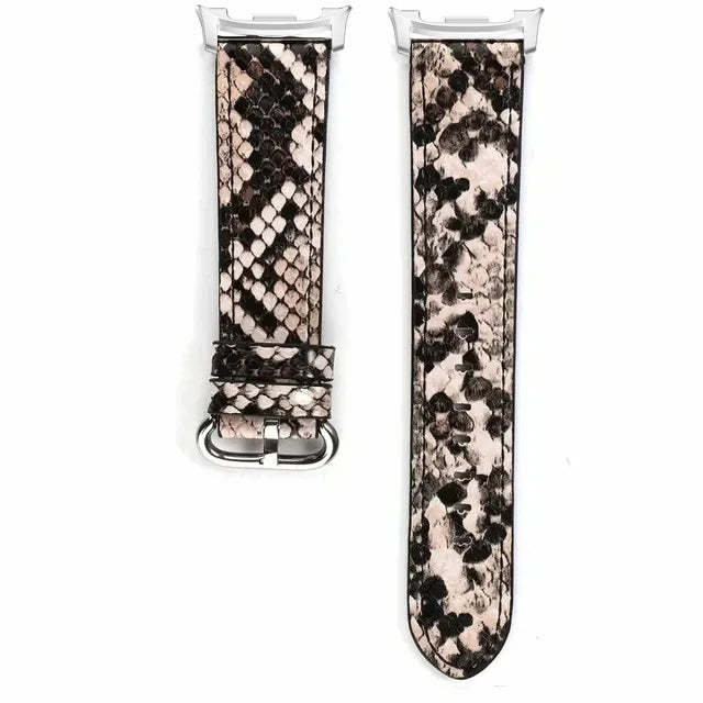 Genuine Leather Snake Pattern Bracelet Strap for Samsung Galaxy Watch 8 & Galaxy Watch 8 Classic