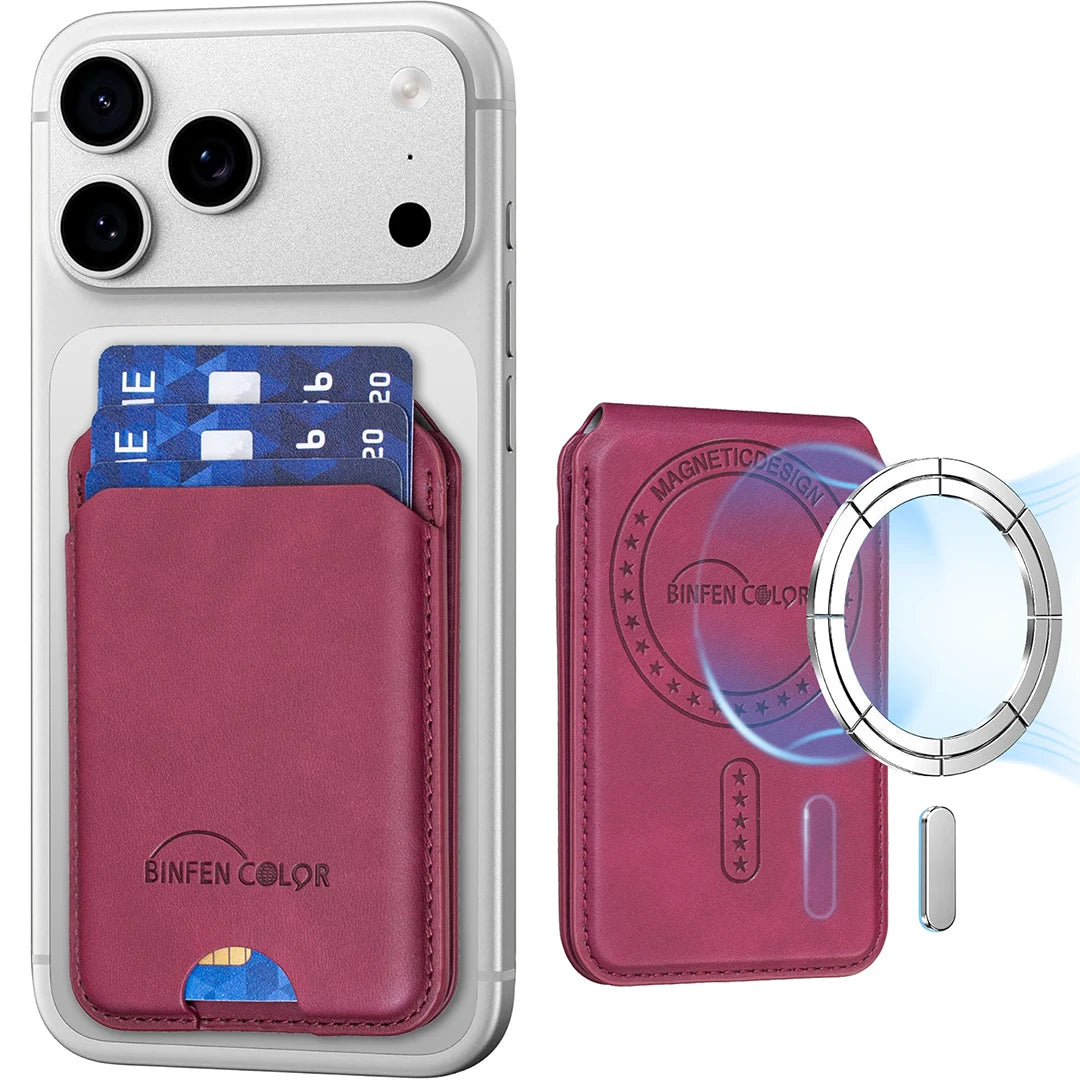 Magnetic Leather Stand Card Holder for iPhone