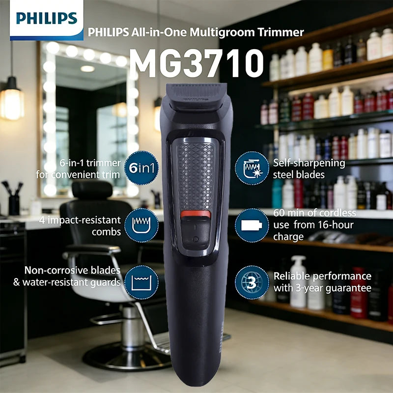 Philips Multigroom MG3710 6-in-1 Cordless Hair Clipper Kit