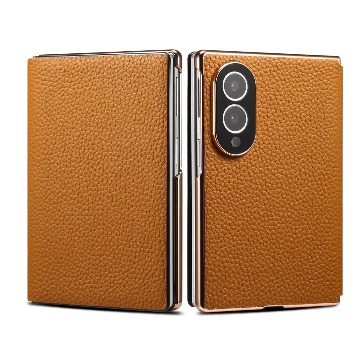 Genuine Cowhide Leather Flip Case with Card Slot for Samsung Galaxy Z Fold 8