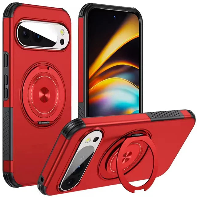 Shockproof TPU and PC Case with 360° Rotating Magnetic Ring for Google Pixel 10 Series