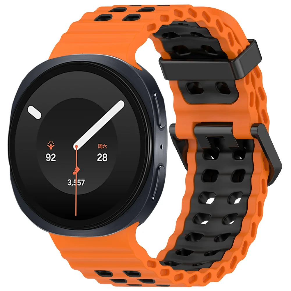 Perforated Silicone Watch Strap with Adjustable Fit for Samsung Galaxy Watch 9
