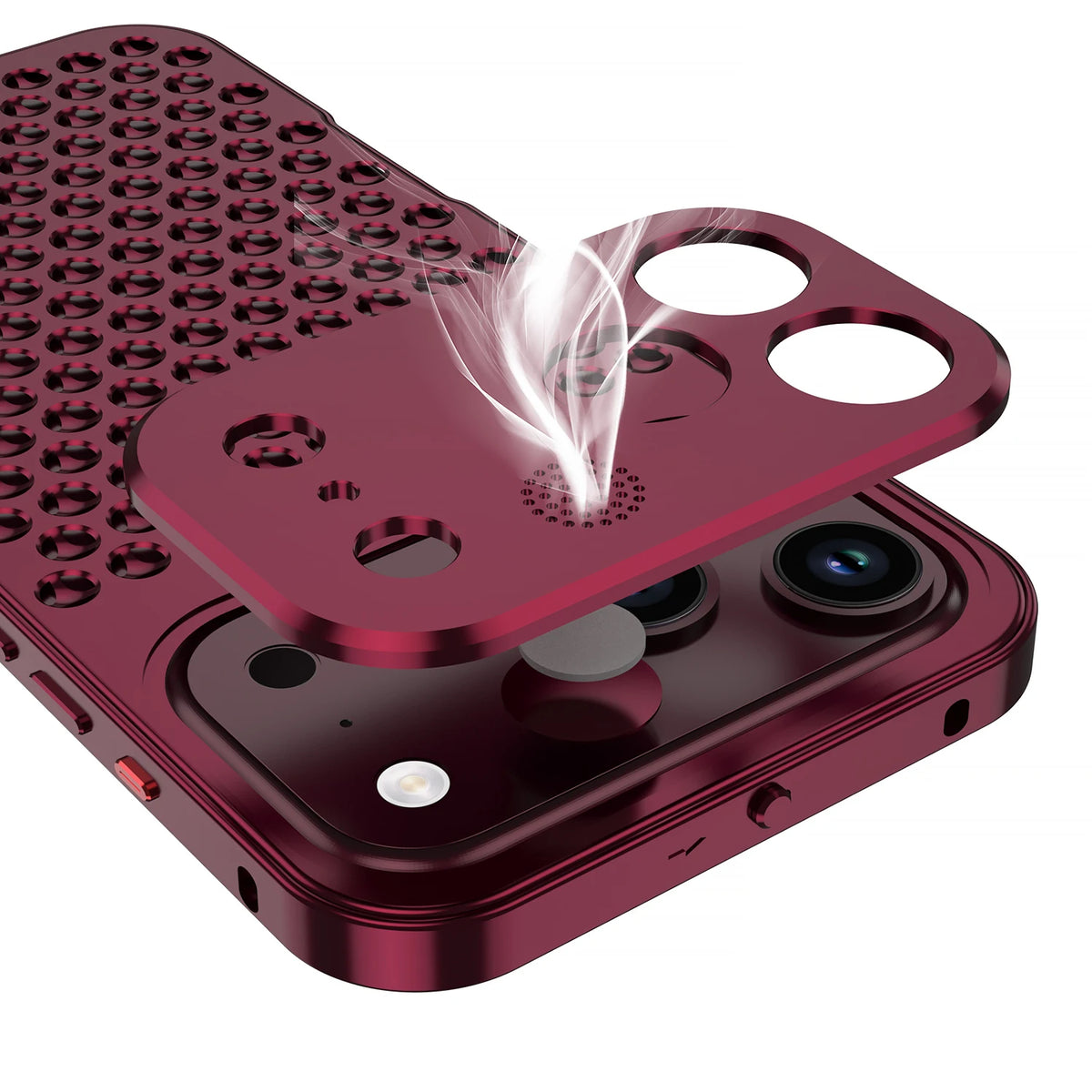 Metal Heat Dissipation Case with Textured Dot Surface for iPhone 18 Series