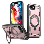 iPhone 16e Magnetic Hard PC + Soft TPU Case & Rotatable Ring Stand
