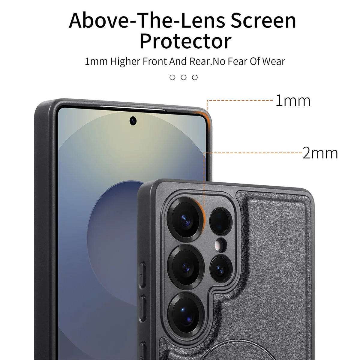 Samsung Galaxy S25 Series Magnetic Phone Case with Leather Wrist Strap